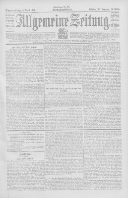 Allgemeine Zeitung Donnerstag 4. August 1904