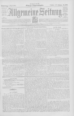 Allgemeine Zeitung Sonntag 7. August 1904