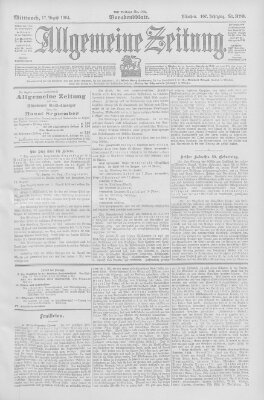 Allgemeine Zeitung Mittwoch 17. August 1904