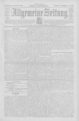 Allgemeine Zeitung Sonntag 18. September 1904