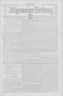 Allgemeine Zeitung Dienstag 20. September 1904