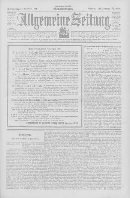 Allgemeine Zeitung Dienstag 27. September 1904