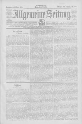 Allgemeine Zeitung Samstag 1. Oktober 1904