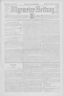 Allgemeine Zeitung Montag 3. Oktober 1904