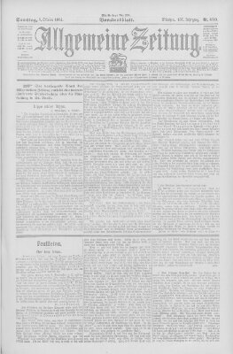 Allgemeine Zeitung Samstag 8. Oktober 1904