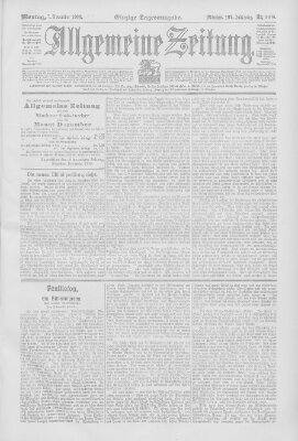 Allgemeine Zeitung Montag 7. November 1904