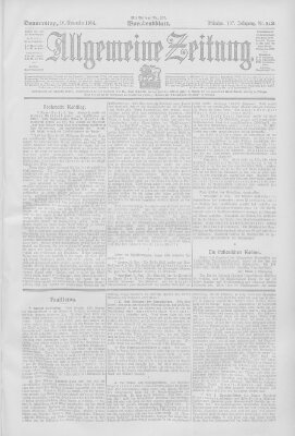 Allgemeine Zeitung Donnerstag 10. November 1904
