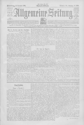 Allgemeine Zeitung Dienstag 22. November 1904