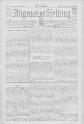 Allgemeine Zeitung Donnerstag 1. Dezember 1904