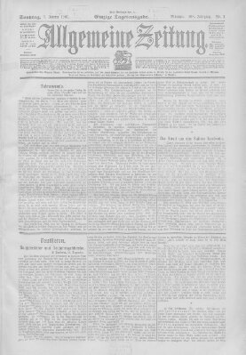 Allgemeine Zeitung Sonntag 1. Januar 1905