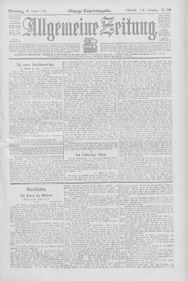 Allgemeine Zeitung Montag 30. Januar 1905