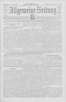 Allgemeine Zeitung Sonntag 5. Februar 1905