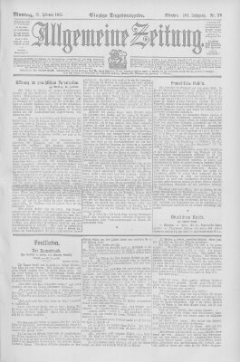 Allgemeine Zeitung Montag 13. Februar 1905