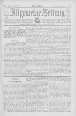 Allgemeine Zeitung Samstag 18. Februar 1905