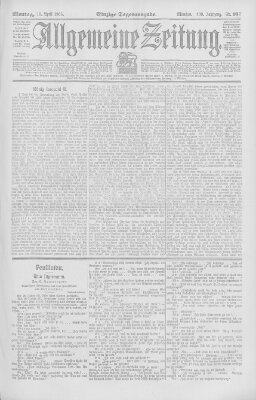 Allgemeine Zeitung Montag 10. April 1905