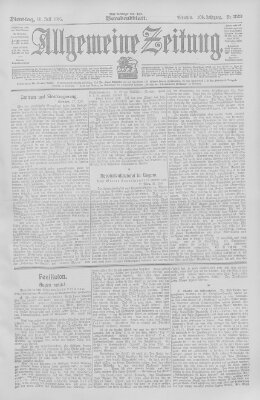 Allgemeine Zeitung Dienstag 18. Juli 1905