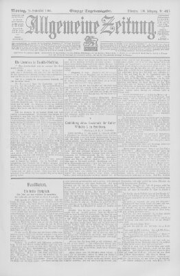 Allgemeine Zeitung Montag 11. September 1905