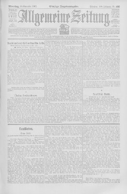 Allgemeine Zeitung Montag 18. September 1905