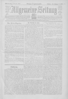 Allgemeine Zeitung Mittwoch 1. November 1905