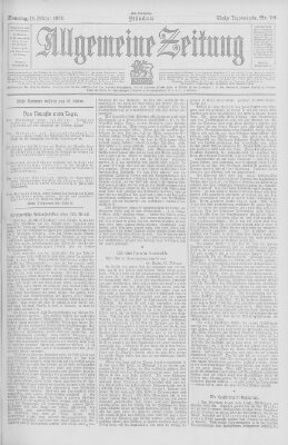 Allgemeine Zeitung Sonntag 18. Februar 1906