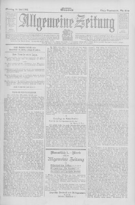 Allgemeine Zeitung Montag 18. Juni 1906