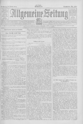 Allgemeine Zeitung Samstag 20. Oktober 1906