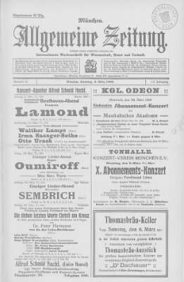 Allgemeine Zeitung Samstag 6. März 1909