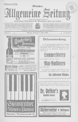 Allgemeine Zeitung Samstag 24. April 1909