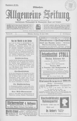 Allgemeine Zeitung Samstag 19. Juni 1909