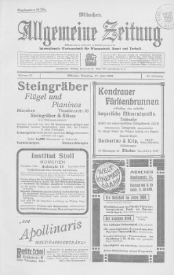 Allgemeine Zeitung Samstag 17. Juli 1909