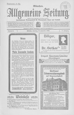 Allgemeine Zeitung Samstag 25. September 1909