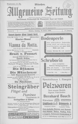 Allgemeine Zeitung Samstag 16. Oktober 1909