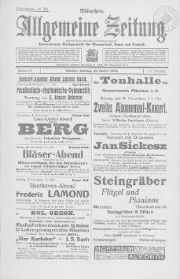 Allgemeine Zeitung Samstag 30. Oktober 1909