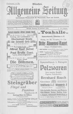 Allgemeine Zeitung Samstag 13. November 1909