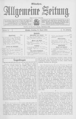 Allgemeine Zeitung Samstag 31. August 1912