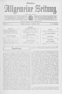 Allgemeine Zeitung Samstag 7. September 1912