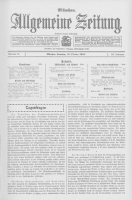 Allgemeine Zeitung Samstag 19. Oktober 1912