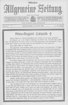 Allgemeine Zeitung Samstag 14. Dezember 1912