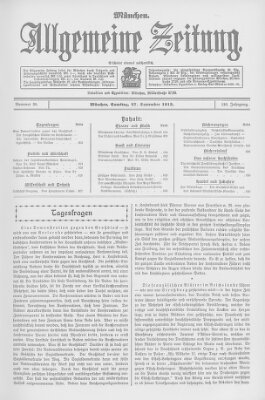 Allgemeine Zeitung Samstag 27. September 1913