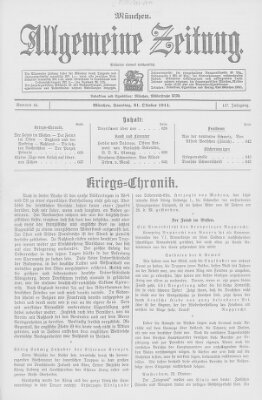 Allgemeine Zeitung Samstag 31. Oktober 1914