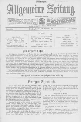 Allgemeine Zeitung Samstag 19. Dezember 1914