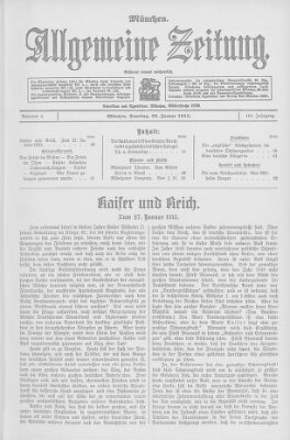 Allgemeine Zeitung Samstag 23. Januar 1915