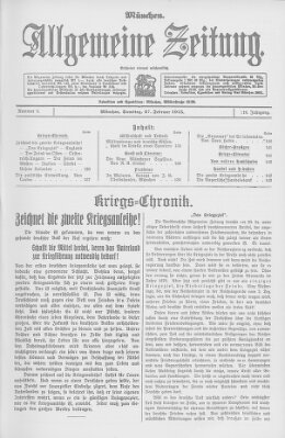 Allgemeine Zeitung Samstag 27. Februar 1915