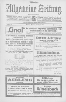 Allgemeine Zeitung Samstag 10. April 1915