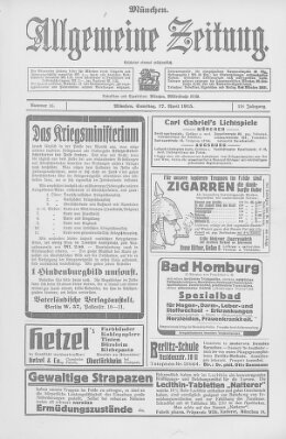 Allgemeine Zeitung Samstag 17. April 1915