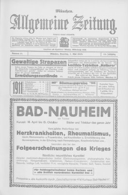 Allgemeine Zeitung Samstag 1. Mai 1915