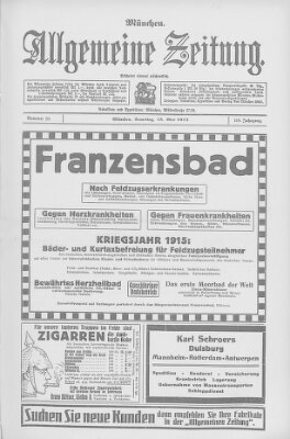 Allgemeine Zeitung Samstag 15. Mai 1915