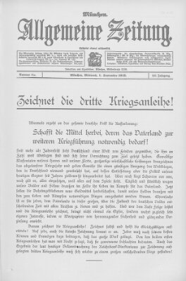 Allgemeine Zeitung Mittwoch 1. September 1915