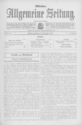 Allgemeine Zeitung Samstag 18. September 1915