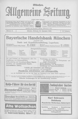 Allgemeine Zeitung Samstag 25. September 1915